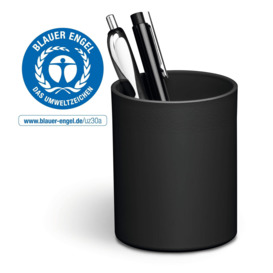 ECO Recycled Plastic Pen Pot Pencil Holder Desk Tidy Organizer - Black - thumbnail 1