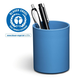 ECO Recycled Plastic Pen Pot Pencil Holder Desk Tidy Organizer - Blue - thumbnail 1