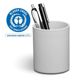 ECO Recycled Plastic Pen Pot Pencil Holder Desk Tidy Organizer - Grey - thumbnail 1