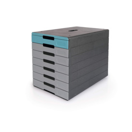 IDEALBOX ECO 7 Drawer Recycled Plastic File Storage Organiser - Blue
