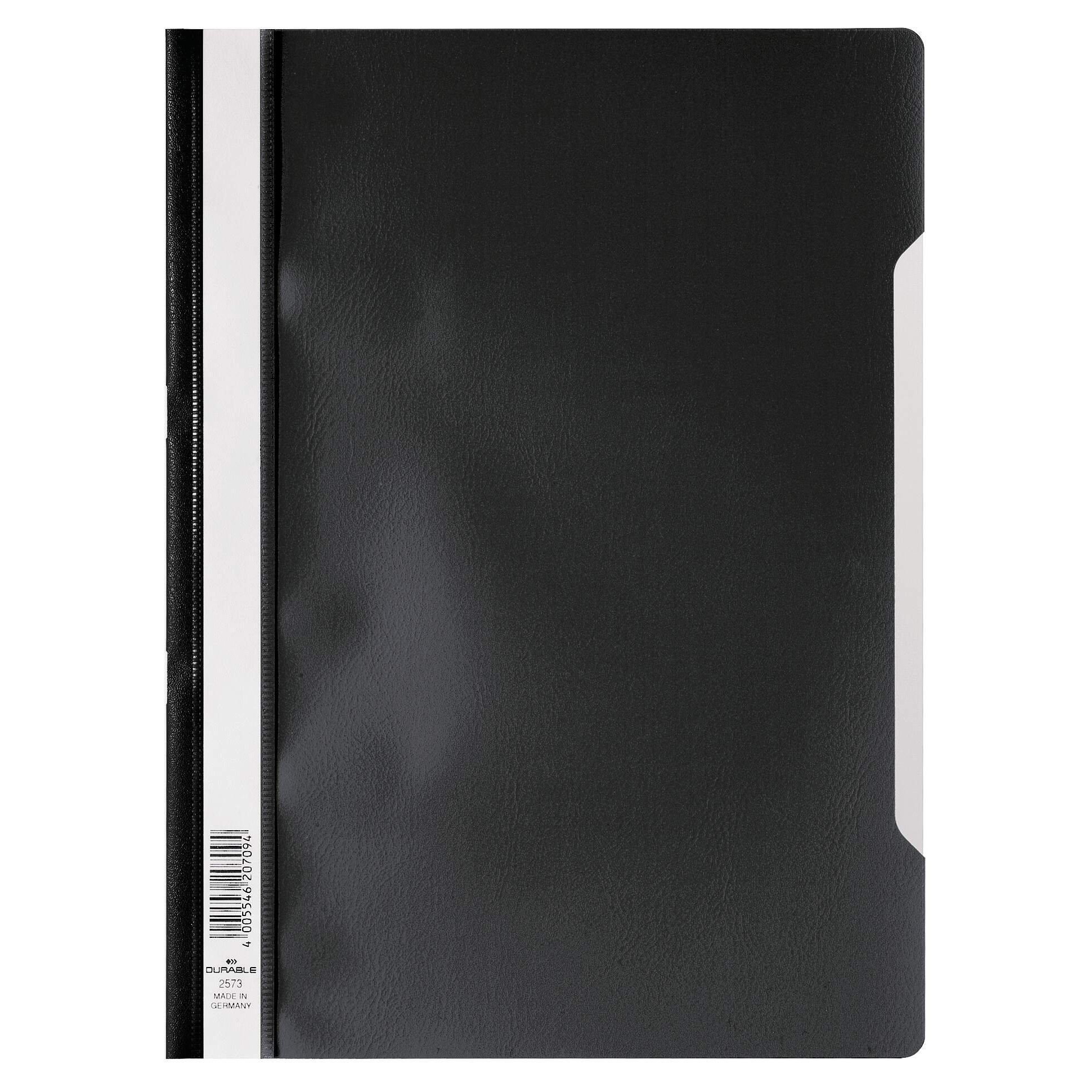 Clear View Project Folder Document Report File - 25 Pack - A4 Black - image 1
