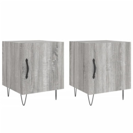 Bedside Cabinets 2 pcs Grey Sonoma 40x40x50 cm Engineered Wood - thumbnail 2