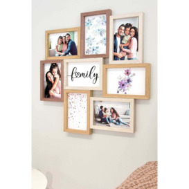 "Accent Photo Collage Frame for 8 Pictures 4x6"" - Mixed Wood Finishes" - thumbnail 2