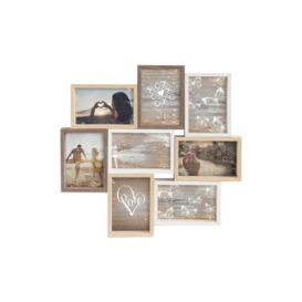 "Accent Photo Collage Frame for 8 Pictures 4x6"" - Mixed Wood Finishes"