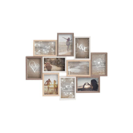 "Accent Photo Collage Frame for 10 Pictures 4x6"" - Mixed Wood Finishes"