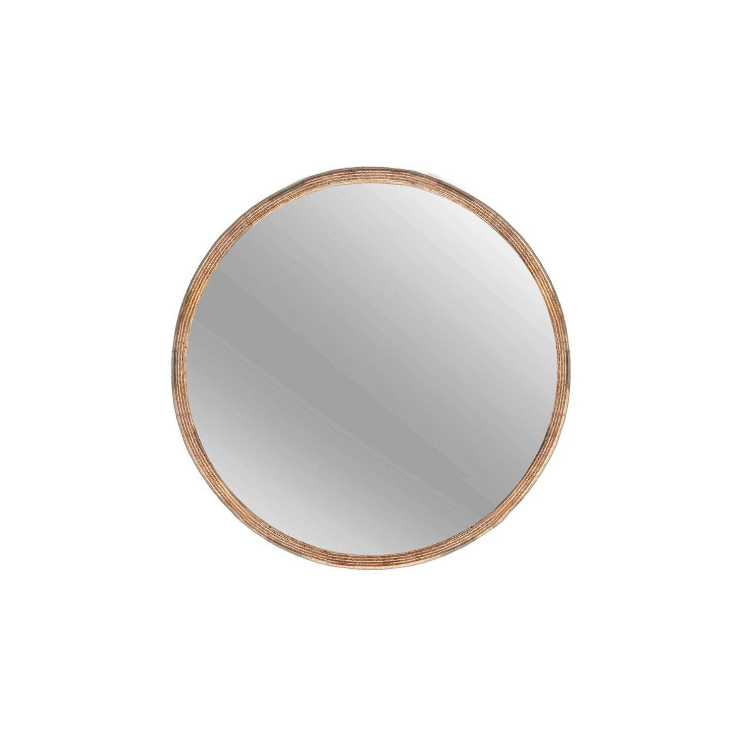 Mauro Round Bedroom Wall Mirror Living Room Mirror Natural Wood Finish - 40cm - image 1