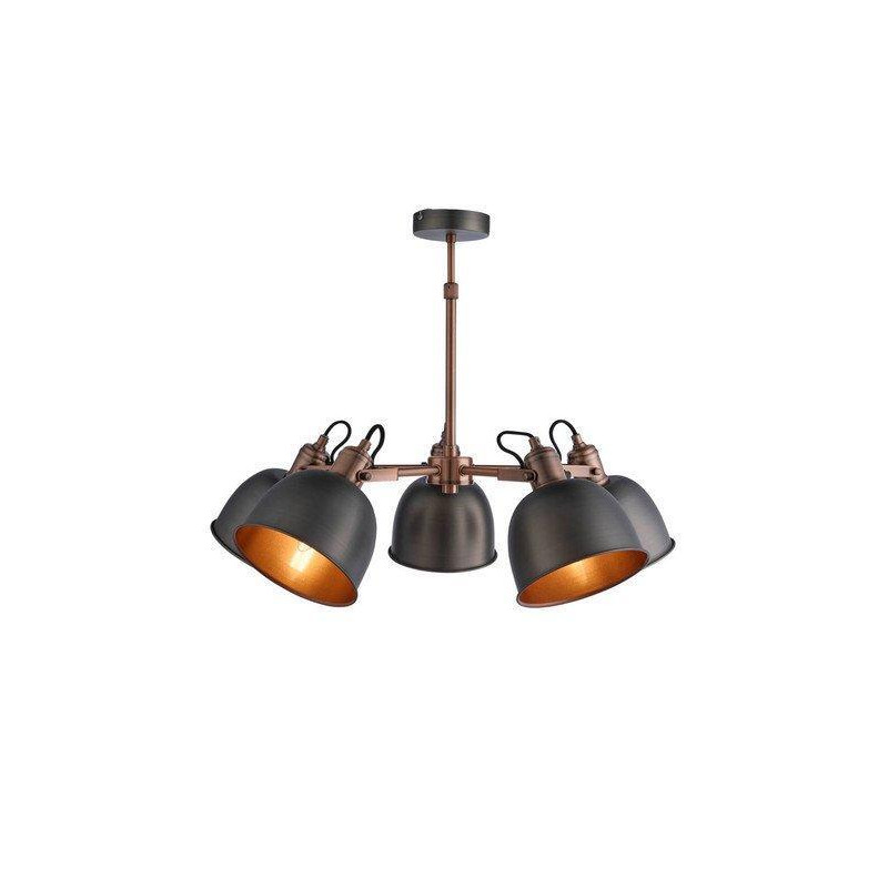 Langley 5 Light Chandelier - Pewter and Antique Copper Finish - image 1