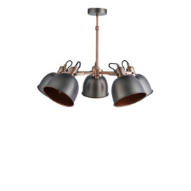 Langley 5 Light Chandelier - Pewter and Antique Copper Finish - thumbnail 2