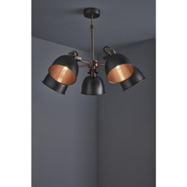 Langley 5 Light Chandelier - Pewter and Antique Copper Finish - thumbnail 3