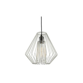 Easton Easy-Fit Metal Pendant 30cm with Geometric Shade - Chrome