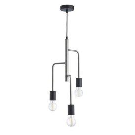Sopely Industrial Style 3 Light Ceiling Pendant - Pewter - thumbnail 2