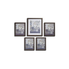 5 piece Waterloo Picture Frame Set Charcoal Grey Black - thumbnail 1