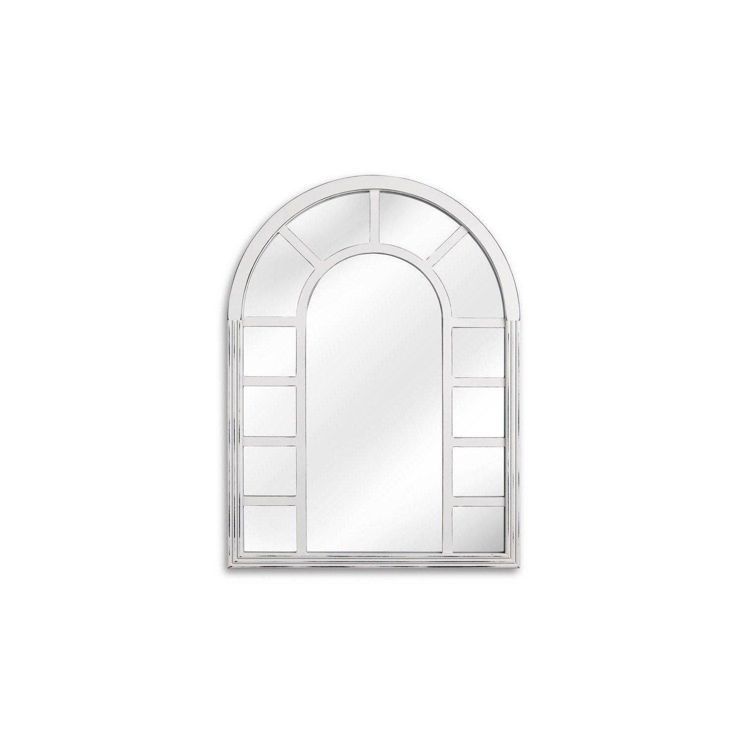 Hannah Modern Wooden 13 Pane Arched Window Mirror 80 x 60cm - image 1