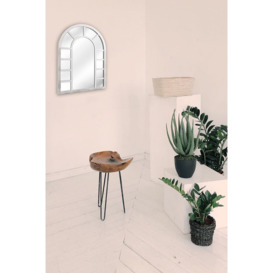 Hannah Modern Wooden 13 Pane Arched Window Mirror 80 x 60cm - thumbnail 3