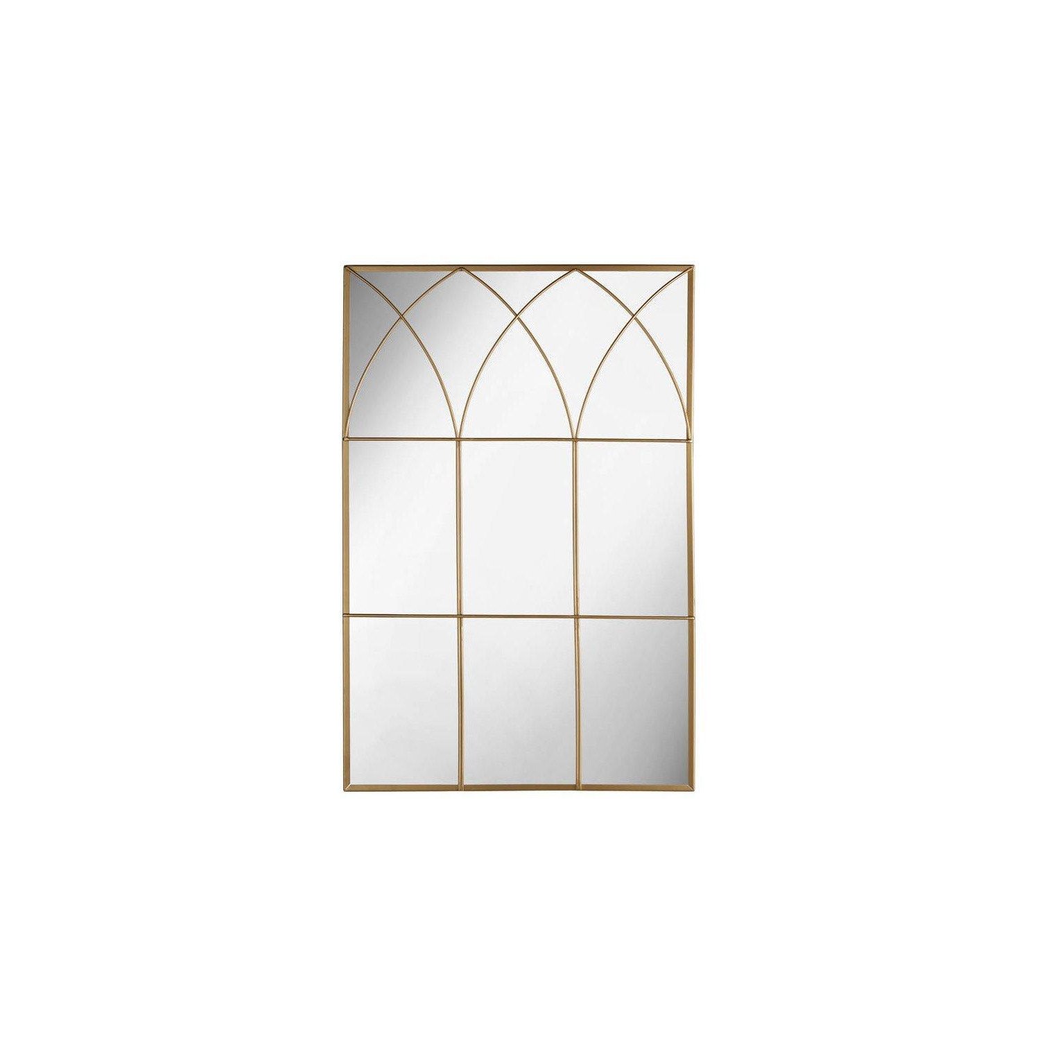 Altham Window Style Metal Wall Mirror Gold - image 1