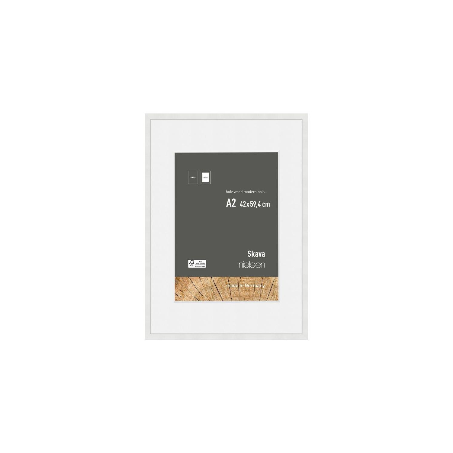 Skava A2 Wooden Picture Frame With A3 Mount & Glass Front - image 1