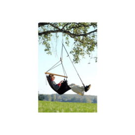 Swinger Black Hanging Chair and Foot Rest - thumbnail 2