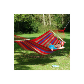 Amazonas Aruba Single Spreader bar Cotton Weatherproof 1 Seat/Person Garden Hammock With Bag - Cayenne - thumbnail 2