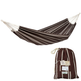 Amazonas Barbados Cotton Double 2 Seat/Person Sized Classic Garden Hammock With Bag -  Mocca - thumbnail 1