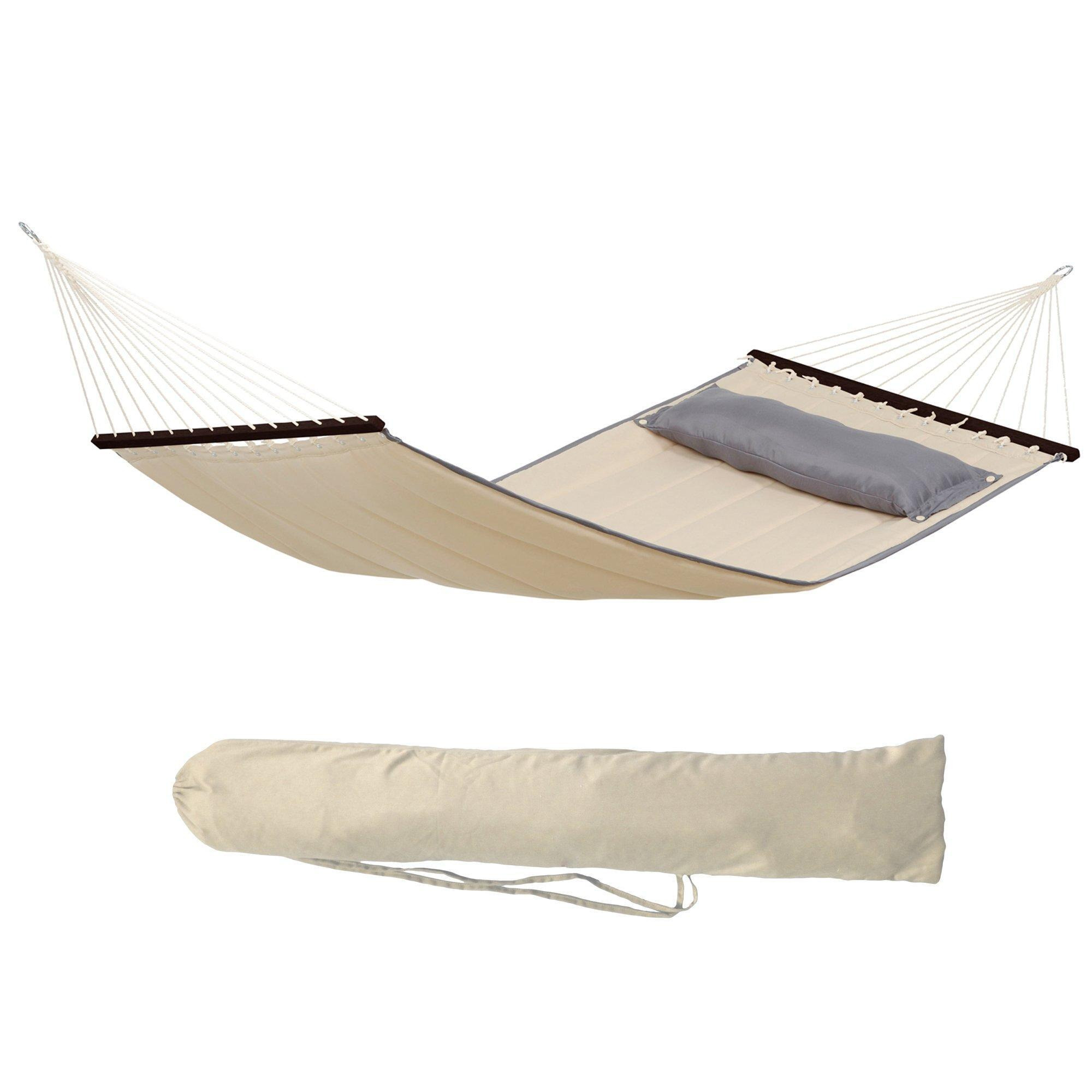 American Dream Double Garden Hammock with Detachable Pillow - Sand - image 1