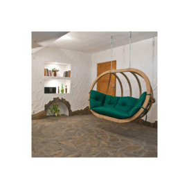 Globo Double Royal Wooden Cushion Egg Hanging Chair - Verde - thumbnail 3