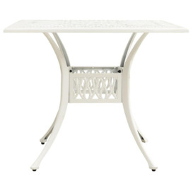 Garden Table White 90x90x73 cm Cast Aluminium - thumbnail 2