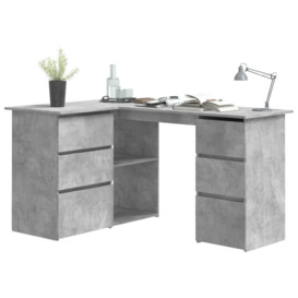 Corner Desk Concrete Grey 145x100x76 cm Engineered Wood - thumbnail 3