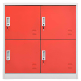 Locker Cabinets 5 pcs Light Grey and Red 90x45x92.5 cm Steel - thumbnail 3