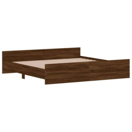 Bed Frame with Headboard with Footboard Brown Oak 180x200 cm Super King - thumbnail 3