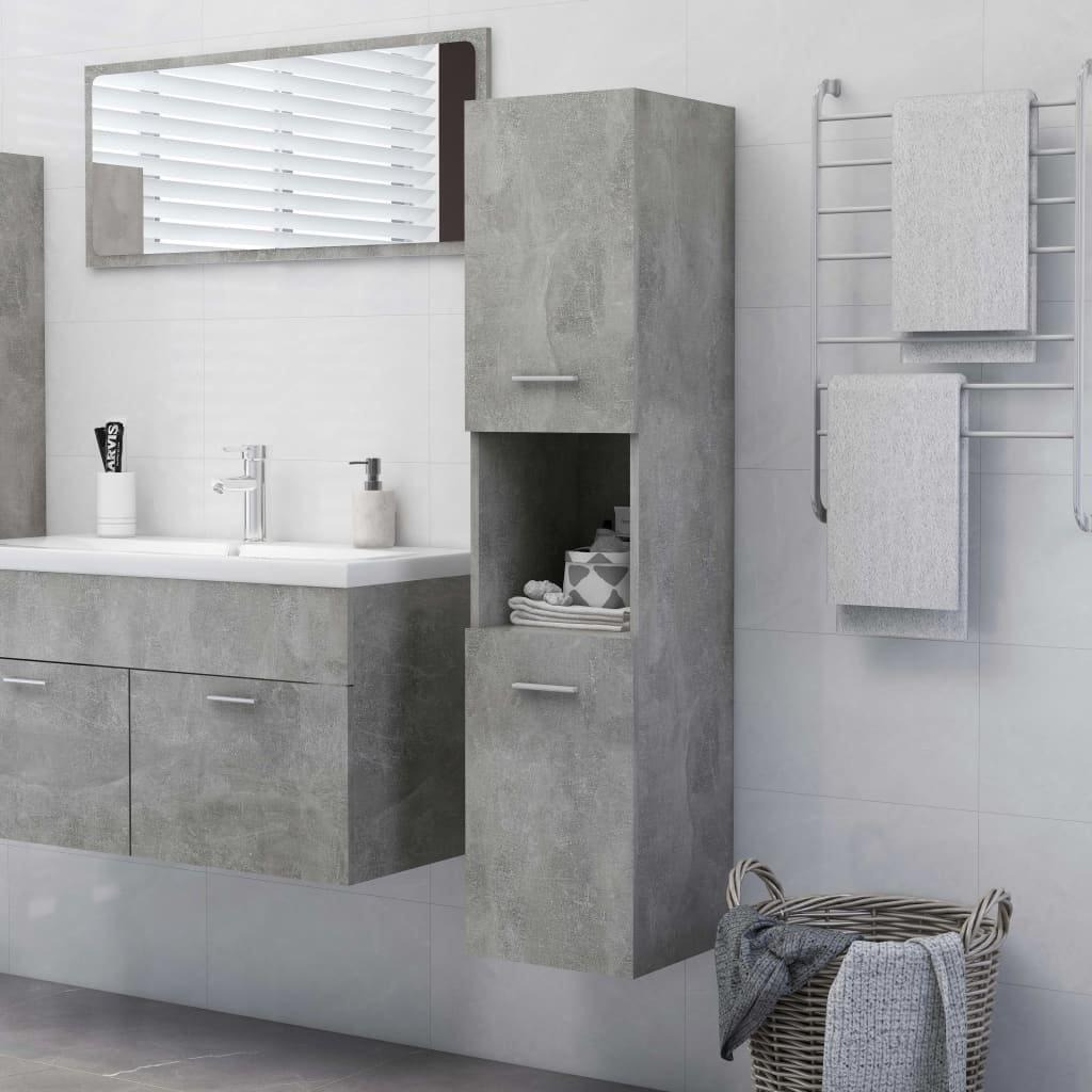 Bathroom Cabinet Concrete Grey 30x30x130 cm Engineered Wood - image 1