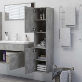 Bathroom Cabinet Concrete Grey 30x30x130 cm Engineered Wood - thumbnail 3