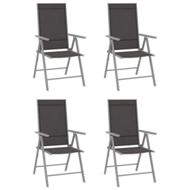 Folding Garden Chairs 4 pcs Textilene Black - thumbnail 1