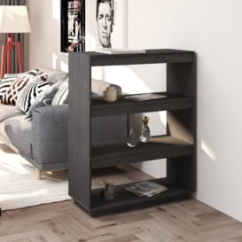 Book Cabinet/Room Divider Grey 80x35x103 cm Solid Pinewood - thumbnail 1