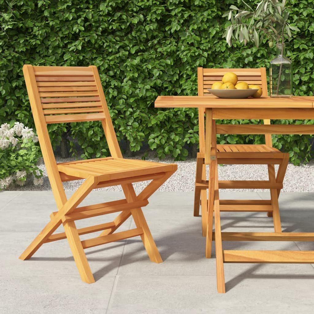 Folding Garden Chairs 2 pcs 47x62x90 cm Solid Wood Teak - image 1