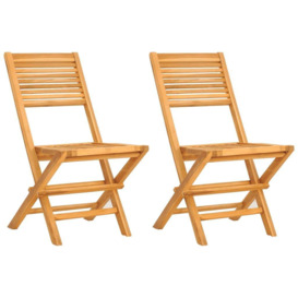 Folding Garden Chairs 2 pcs 47x62x90 cm Solid Wood Teak - thumbnail 3