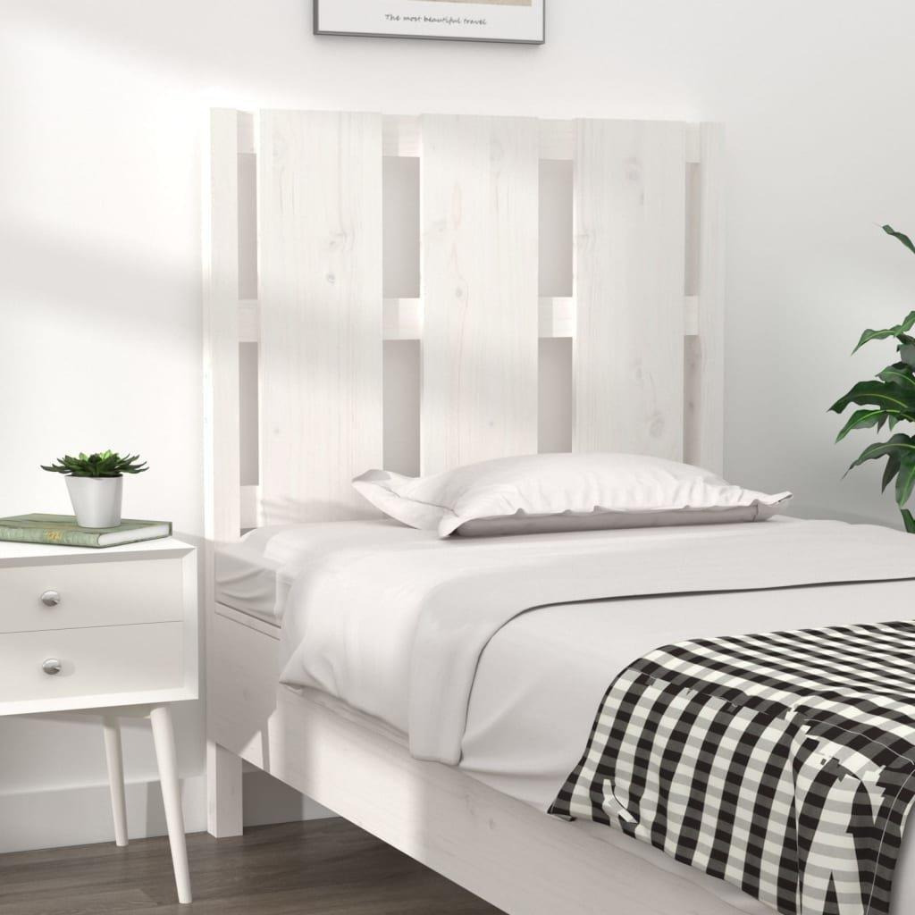 Bed Headboard White 80.5x4x100 cm Solid Wood Pine - image 1