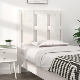 Bed Headboard White 80.5x4x100 cm Solid Wood Pine - thumbnail 1