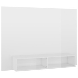 Wall TV Cabinet High Gloss White 120x23.5x90 cm Engineered Wood - thumbnail 2