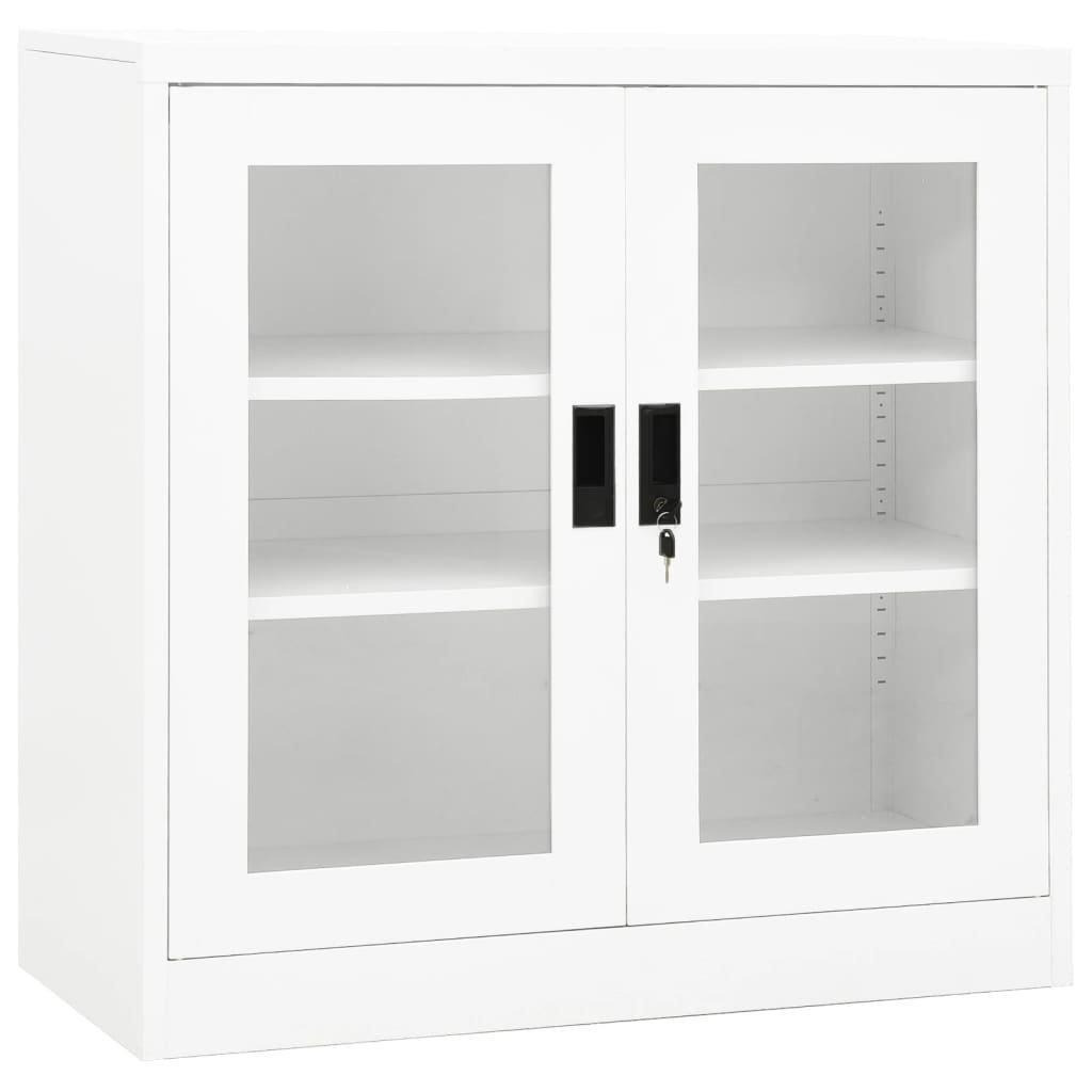 Office Cabinet White 90x40x90 cm Steel - image 1