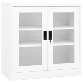 Office Cabinet White 90x40x90 cm Steel - thumbnail 1