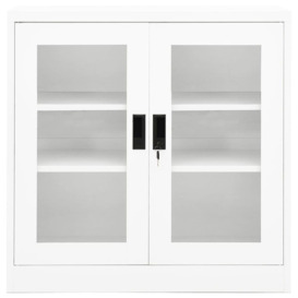 Office Cabinet White 90x40x90 cm Steel - thumbnail 2