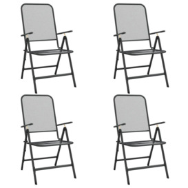 Folding Garden Chairs 4 pcs Expanded Metal Mesh Anthracite - thumbnail 3