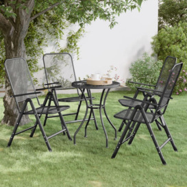 Folding Garden Chairs 4 pcs Expanded Metal Mesh Anthracite - thumbnail 1