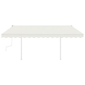Manual Retractable Awning with LED 4x3.5 m Cream - thumbnail 3