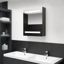 LED Bathroom Mirror Cabinet Anthracite 50x14x60 cm