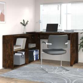 Corner Desk Smoked Oak Engineered Wood