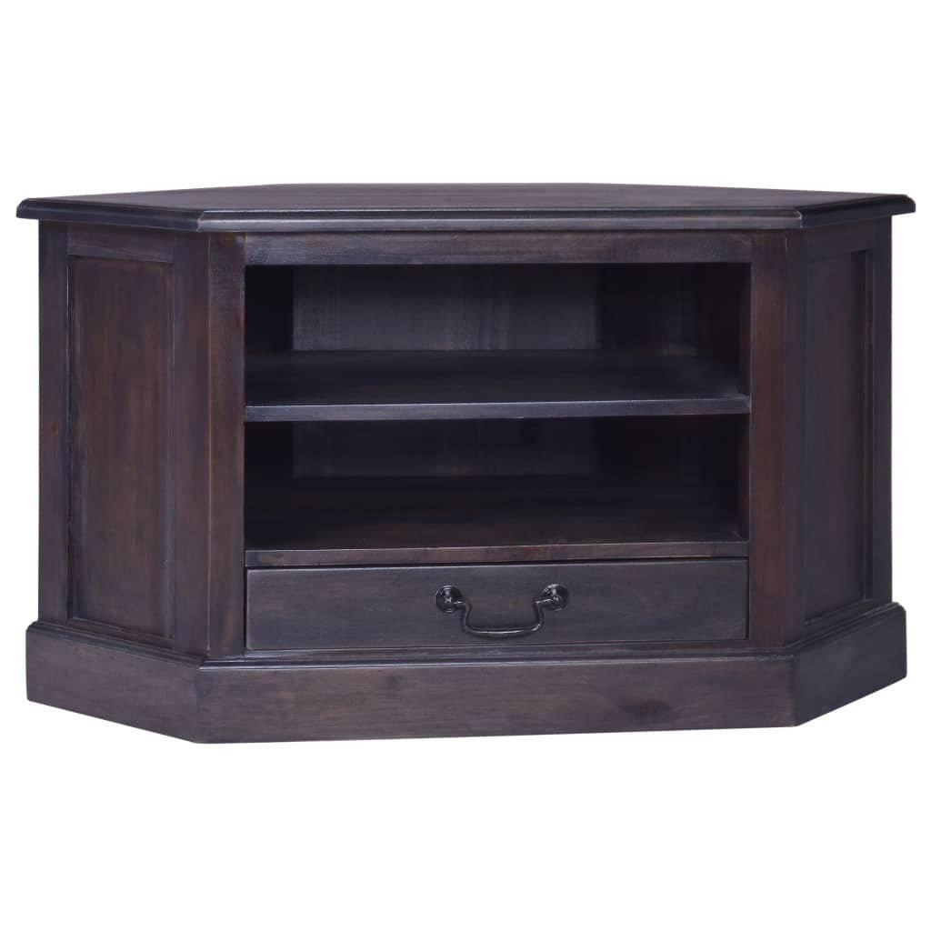 Corner TV Cabinet Light Black 80x40x49 cm Solid Wood Mahogany - image 1