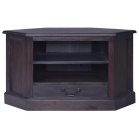 Corner TV Cabinet Light Black 80x40x49 cm Solid Wood Mahogany - thumbnail 2