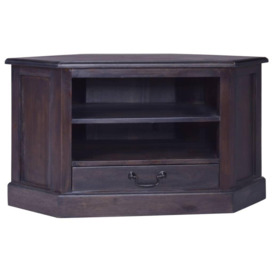 Corner TV Cabinet Light Black 80x40x49 cm Solid Wood Mahogany - thumbnail 1