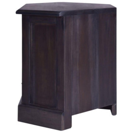 Corner TV Cabinet Light Black 80x40x49 cm Solid Wood Mahogany - thumbnail 3